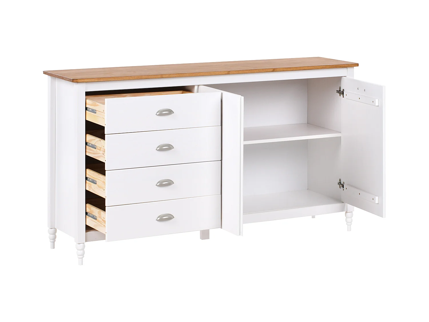 Sideboard mit 2 Türen SHILLINGTON Kiefernholz Weiss