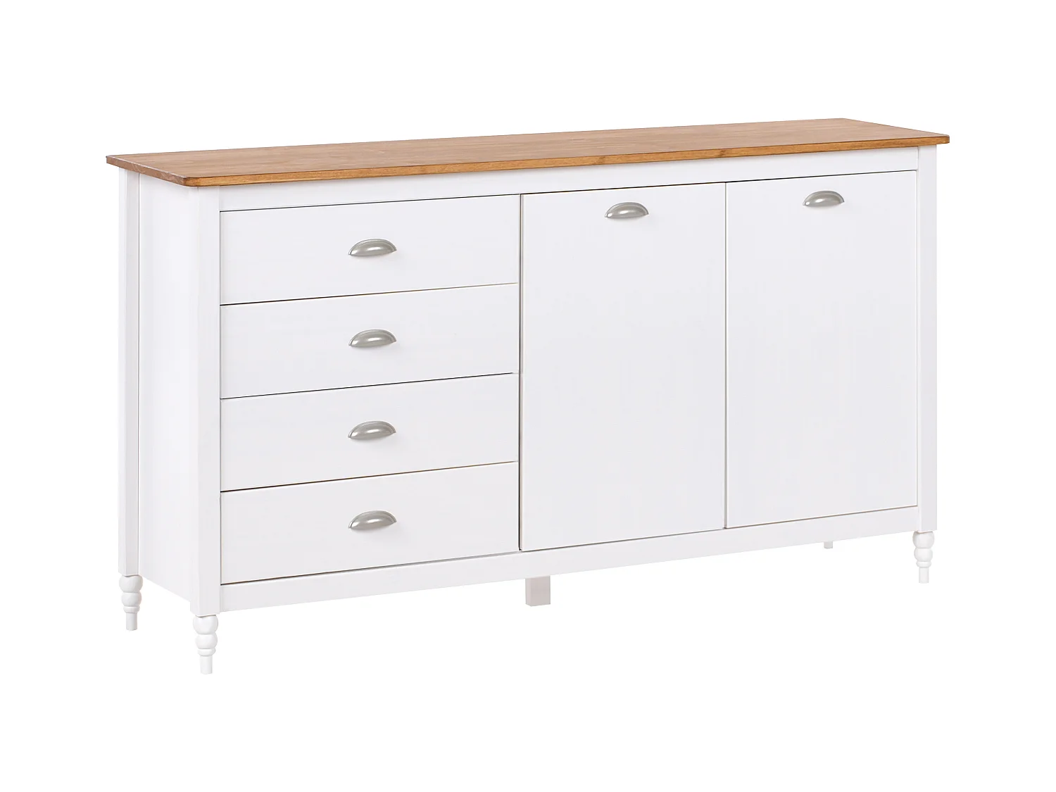 Commode 2 portes SHILLINGTON Bois de pin Blanc
