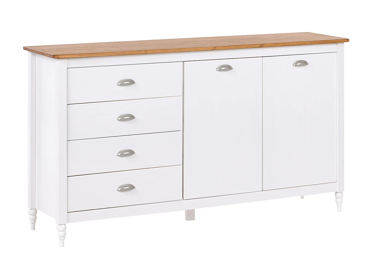 Dressoir met 2 deuren SHILLINGTON Dennenhout Wit