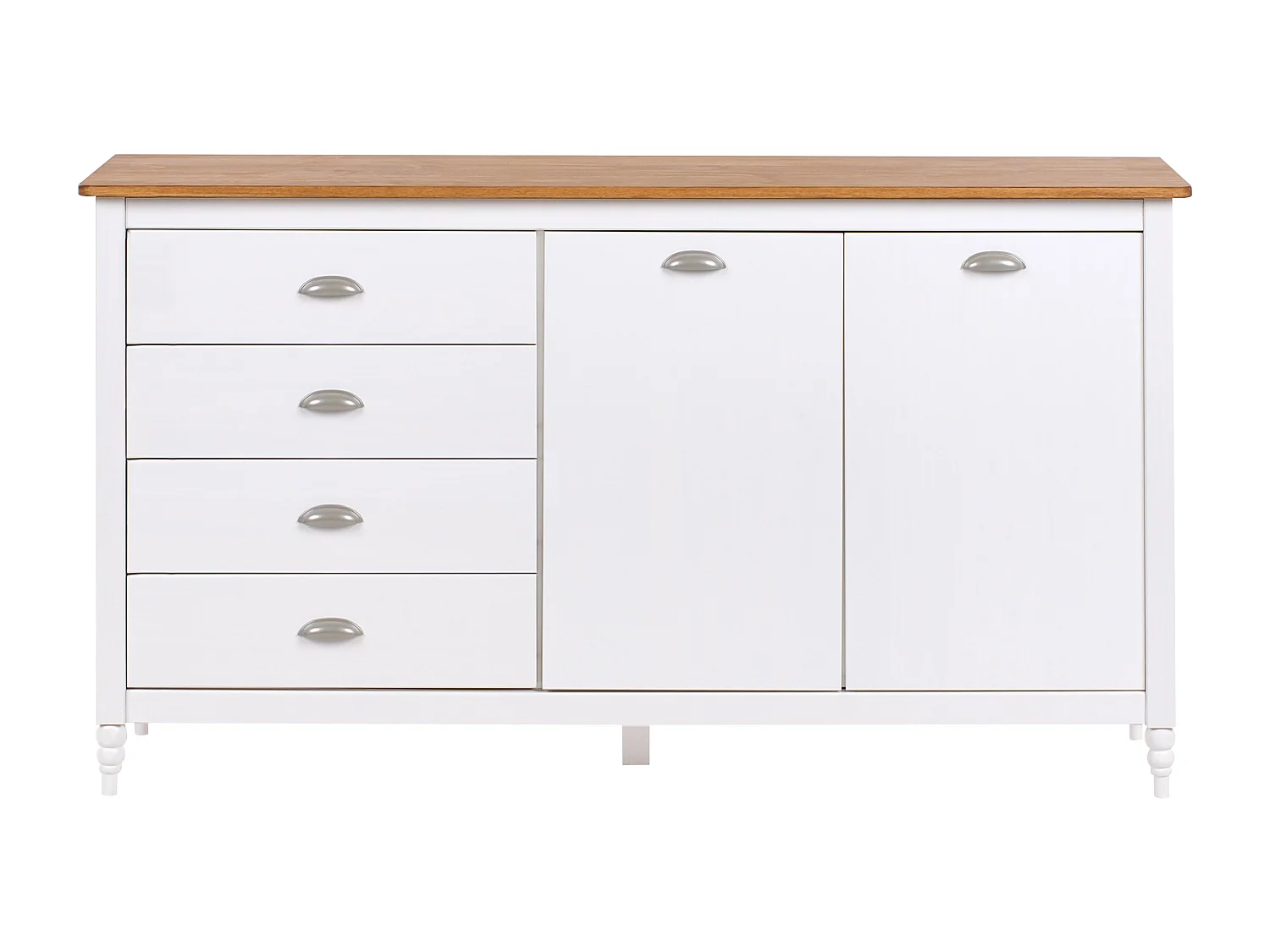 Dressoir met 2 deuren SHILLINGTON Dennenhout Wit