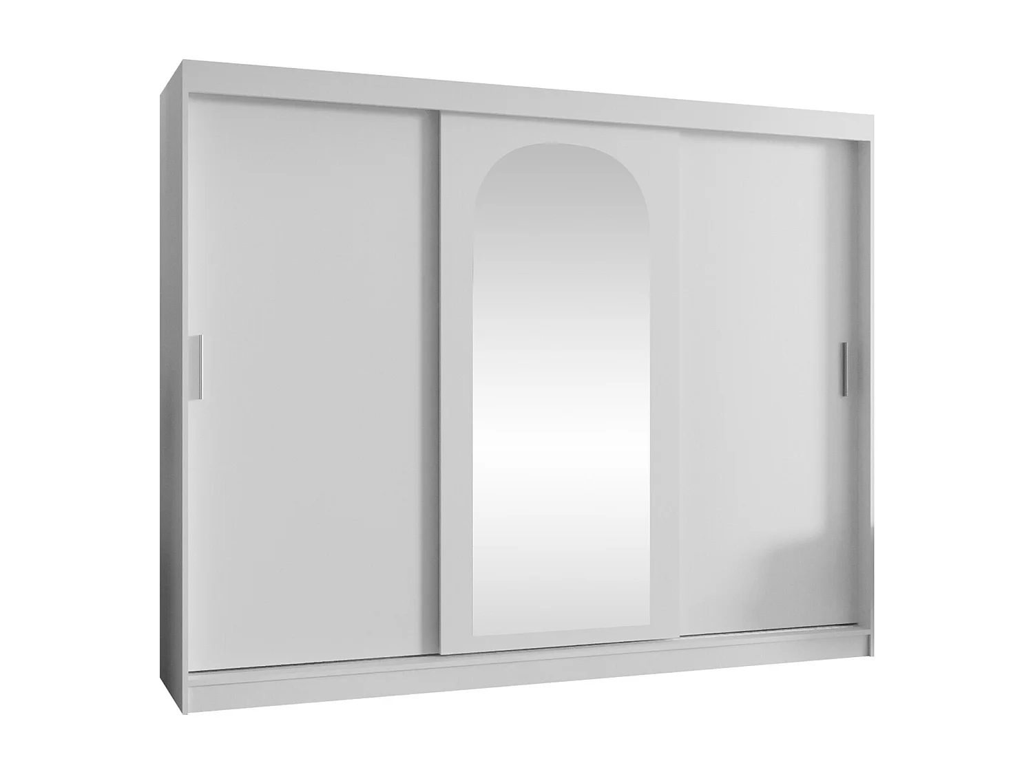 Armoire Hartford 497, Blanc, 200x250x62cm, Portes d'armoire: Coulissantes