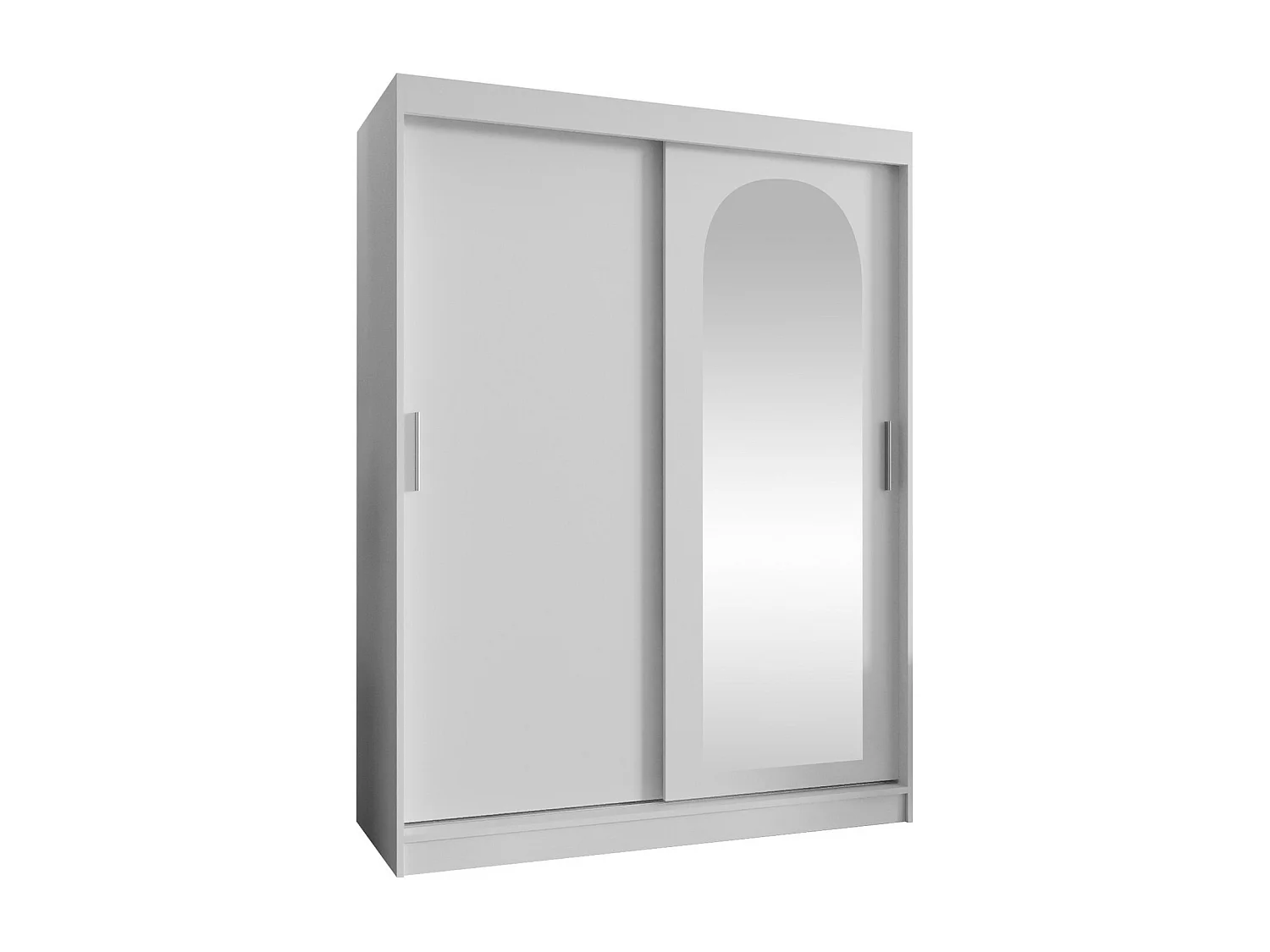 Armoire Hartford 502, Blanc, 200x150x62cm, Portes d'armoire: Coulissantes