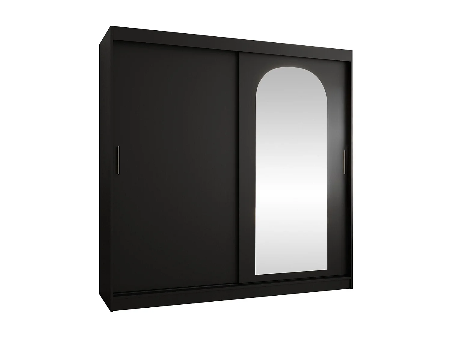Armario Hartford 499, Negro, 200x200x62cm, Puertas de armario: Correderas