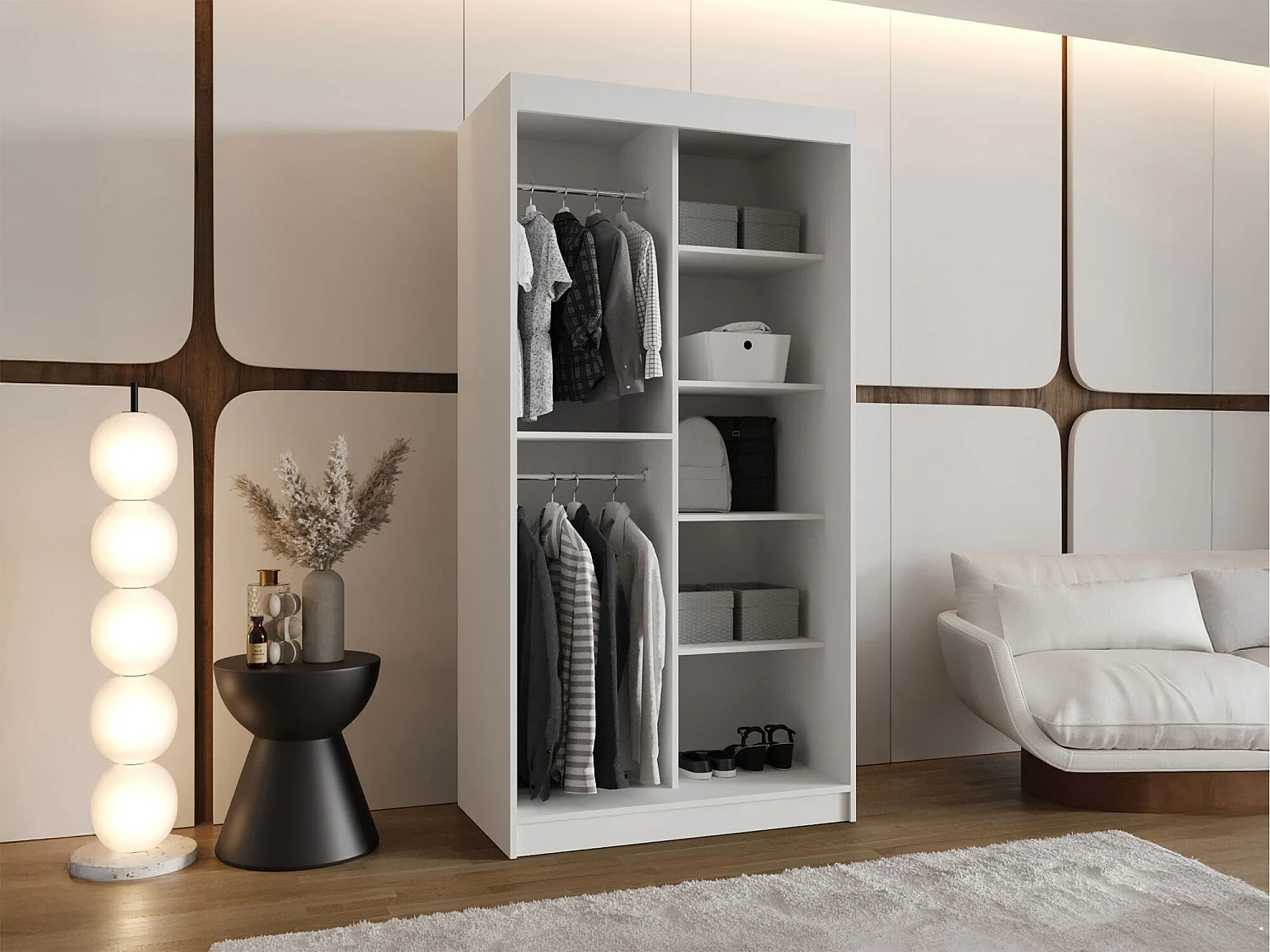 Armoire Hartford 505, Chêne Artisan, 200x100x62cm, Portes d'armoire: Coulissantes