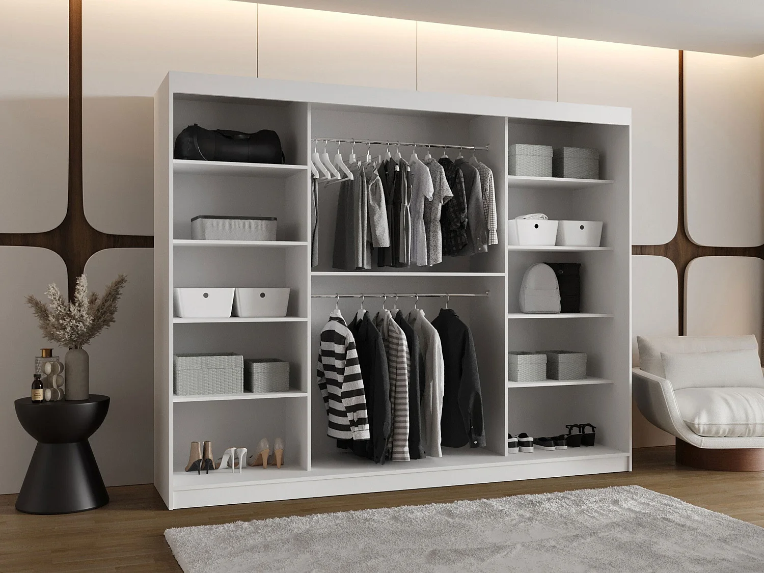 Armario Hartford 497, Roble Artisan, 200x250x62cm, Puertas de armario: Correderas