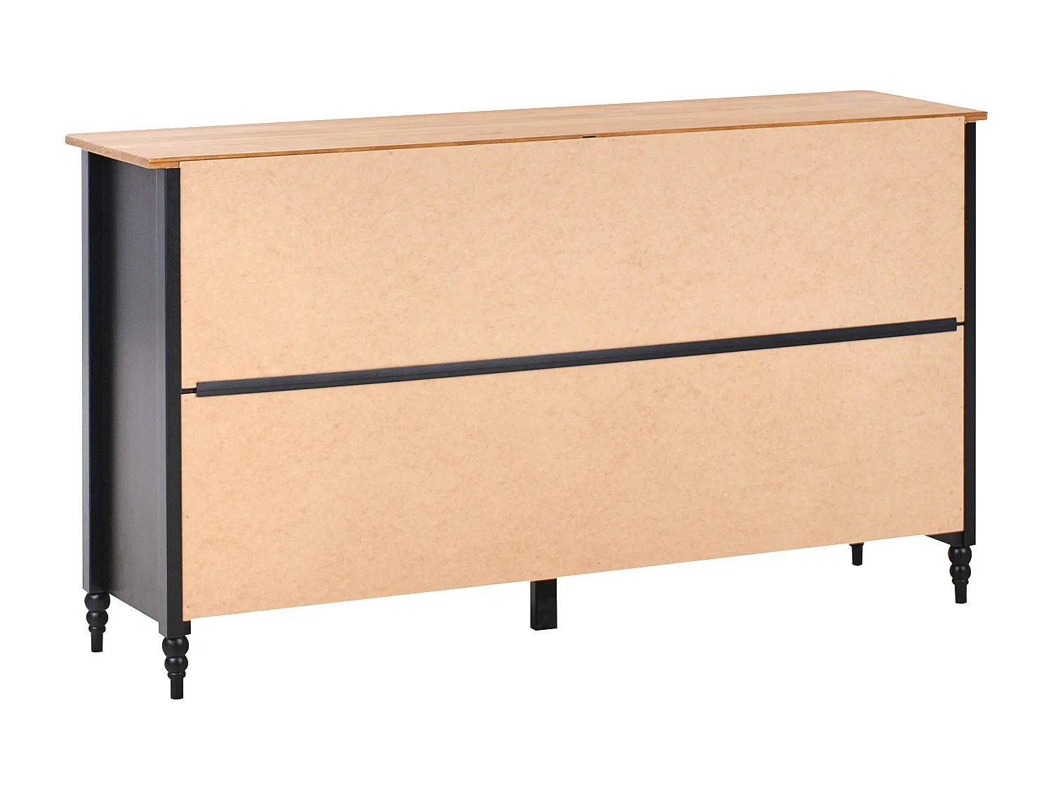 Commode 2 portes SHILLINGTON Bois de pin Noir