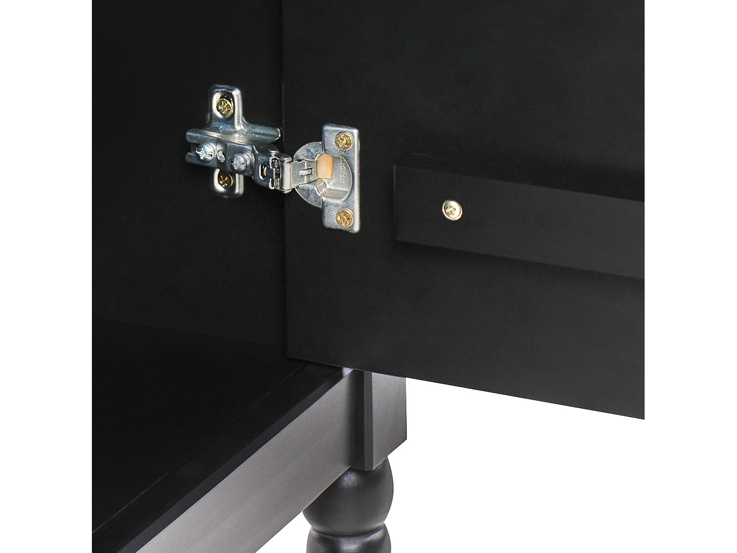 Commode 2 portes SHILLINGTON Bois de pin Noir