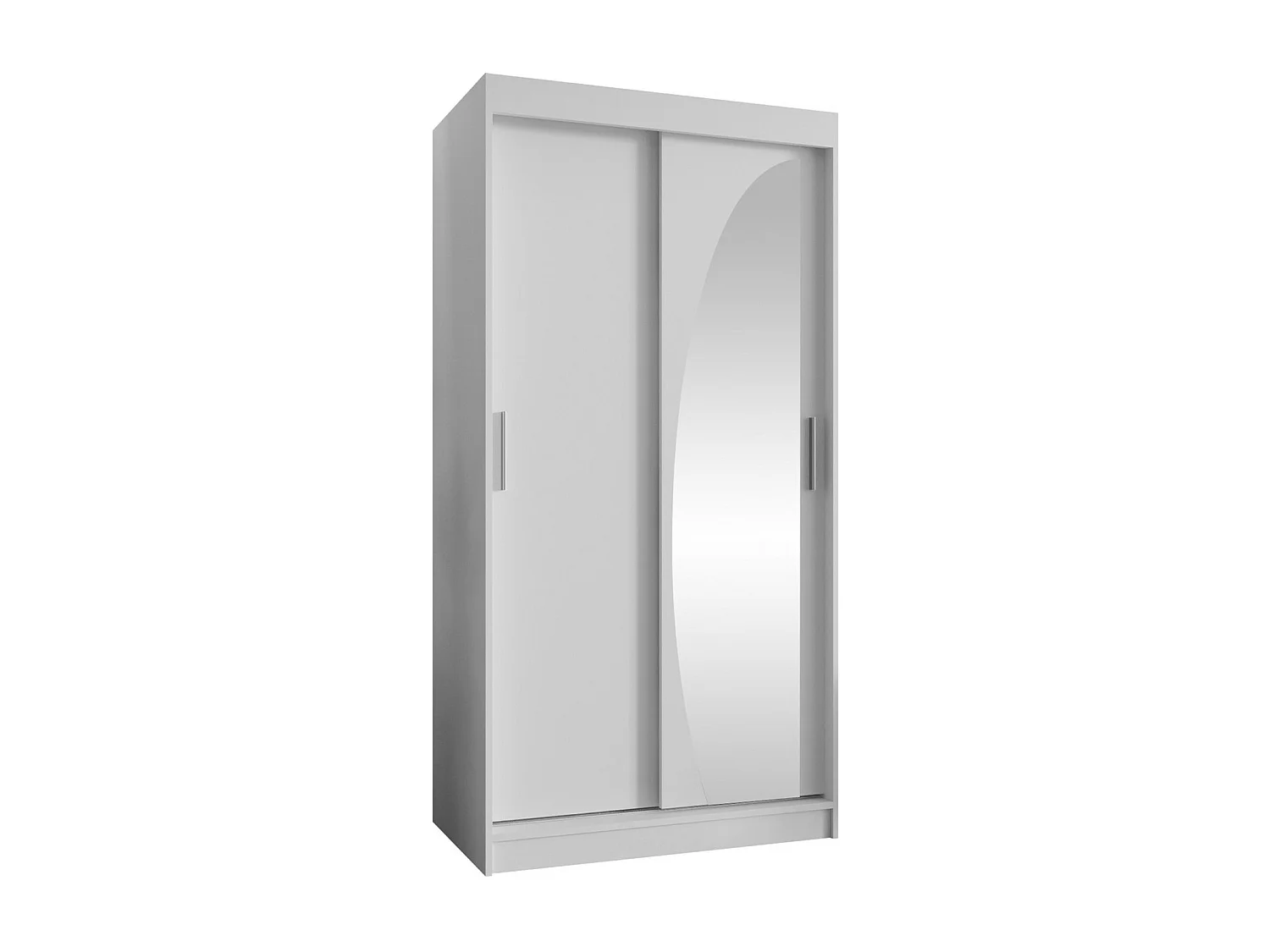 Armoire Hartford 498, Blanc, 200x100x62cm, Portes d'armoire: Coulissantes