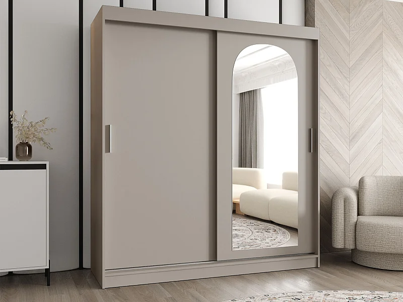 Armoire Hartford 500, Cachemire, 200x180x62cm, Portes d'armoire: Coulissantes