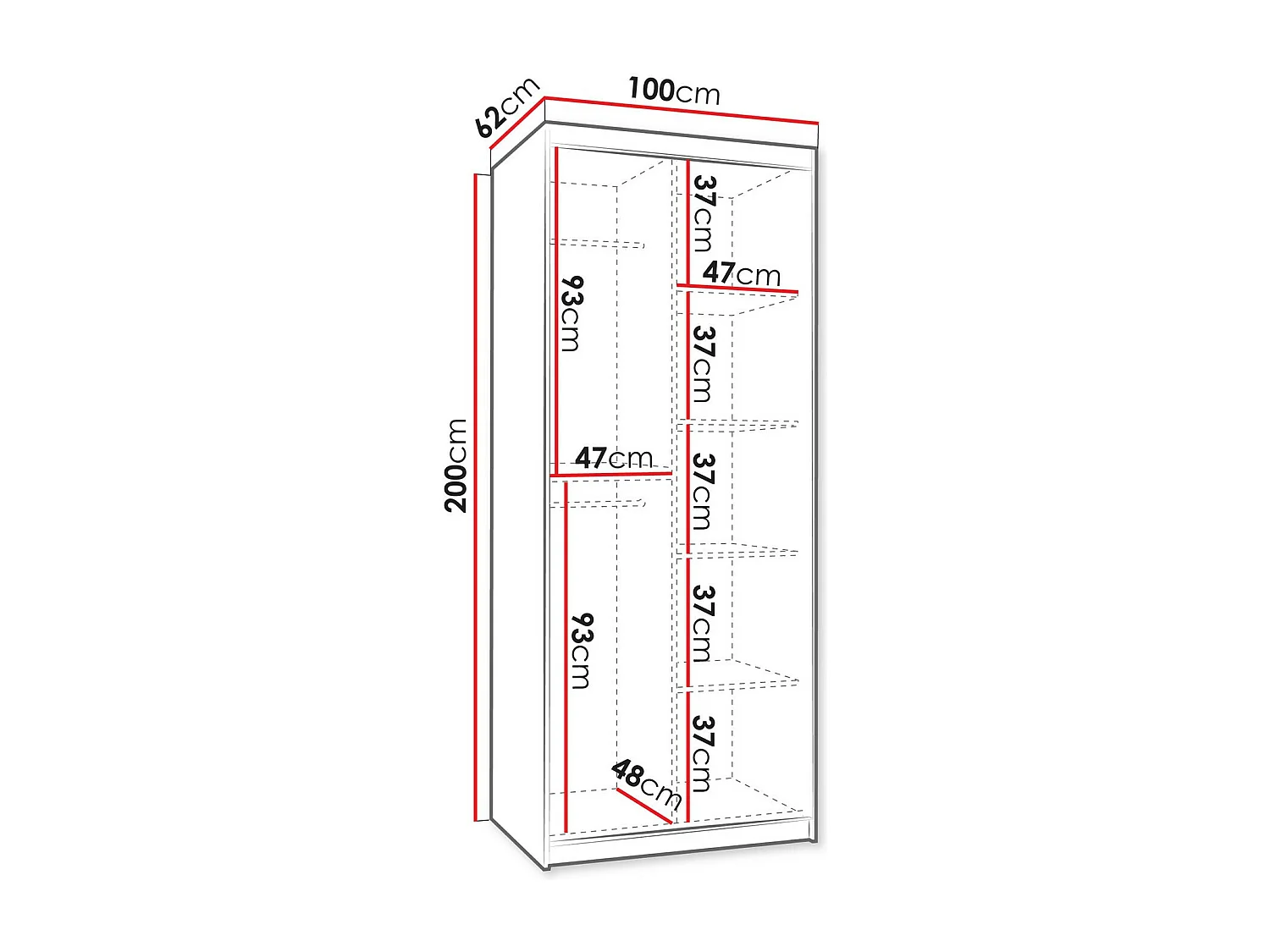 Armoire Hartford 505, Cachemire, 200x100x62cm, Portes d'armoire: Coulissantes