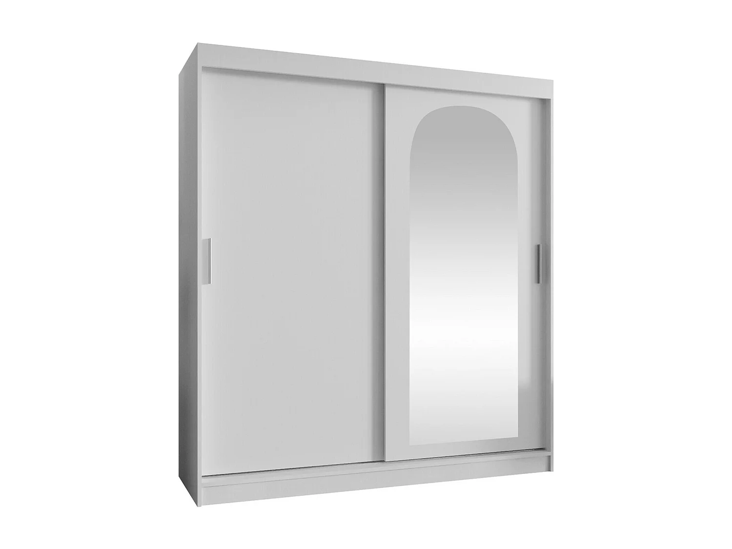 Armoire Hartford 500, Blanc, 200x180x62cm, Portes d'armoire: Coulissantes