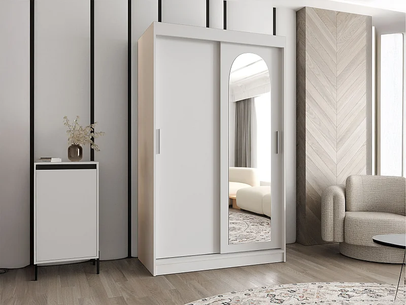 Armario Hartford 504, Blanco, 200x120x62cm, Puertas de armario: Correderas