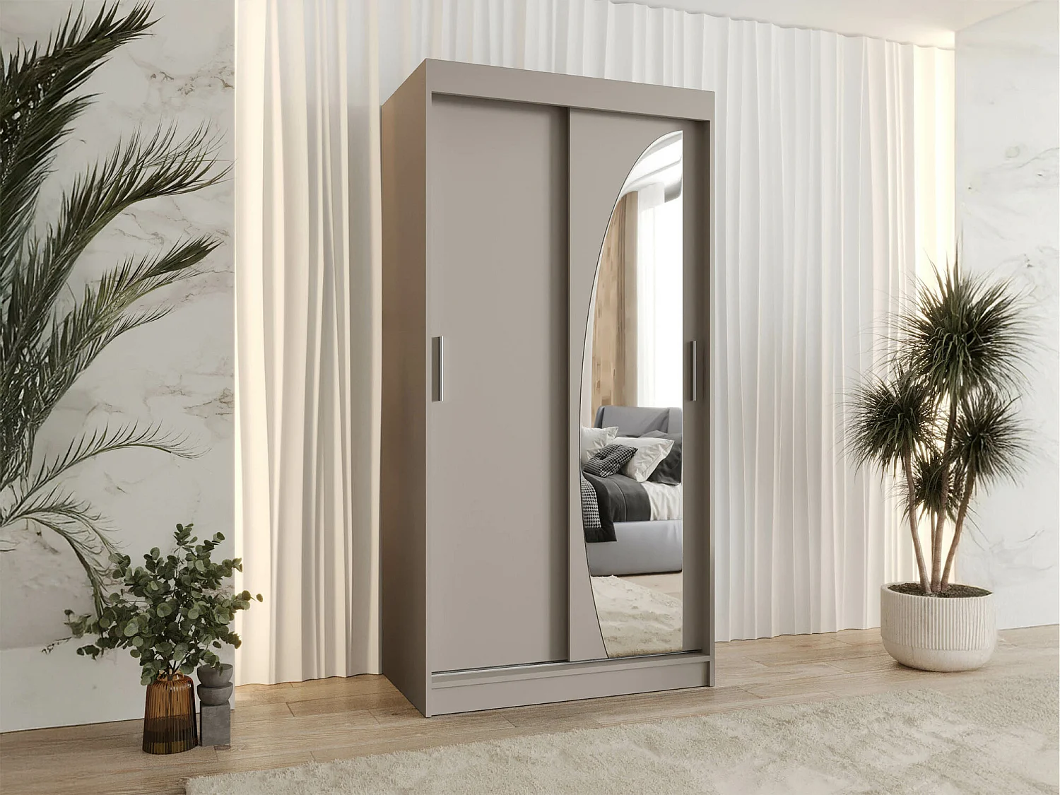 Armoire Hartford 498, Cachemire, 200x100x62cm, Portes d'armoire: Coulissantes