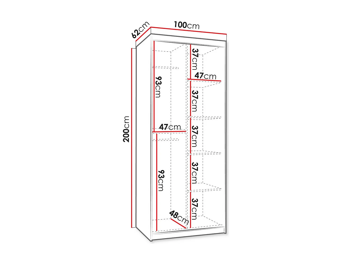 Armoire Hartford 498, Cachemire, 200x100x62cm, Portes d'armoire: Coulissantes