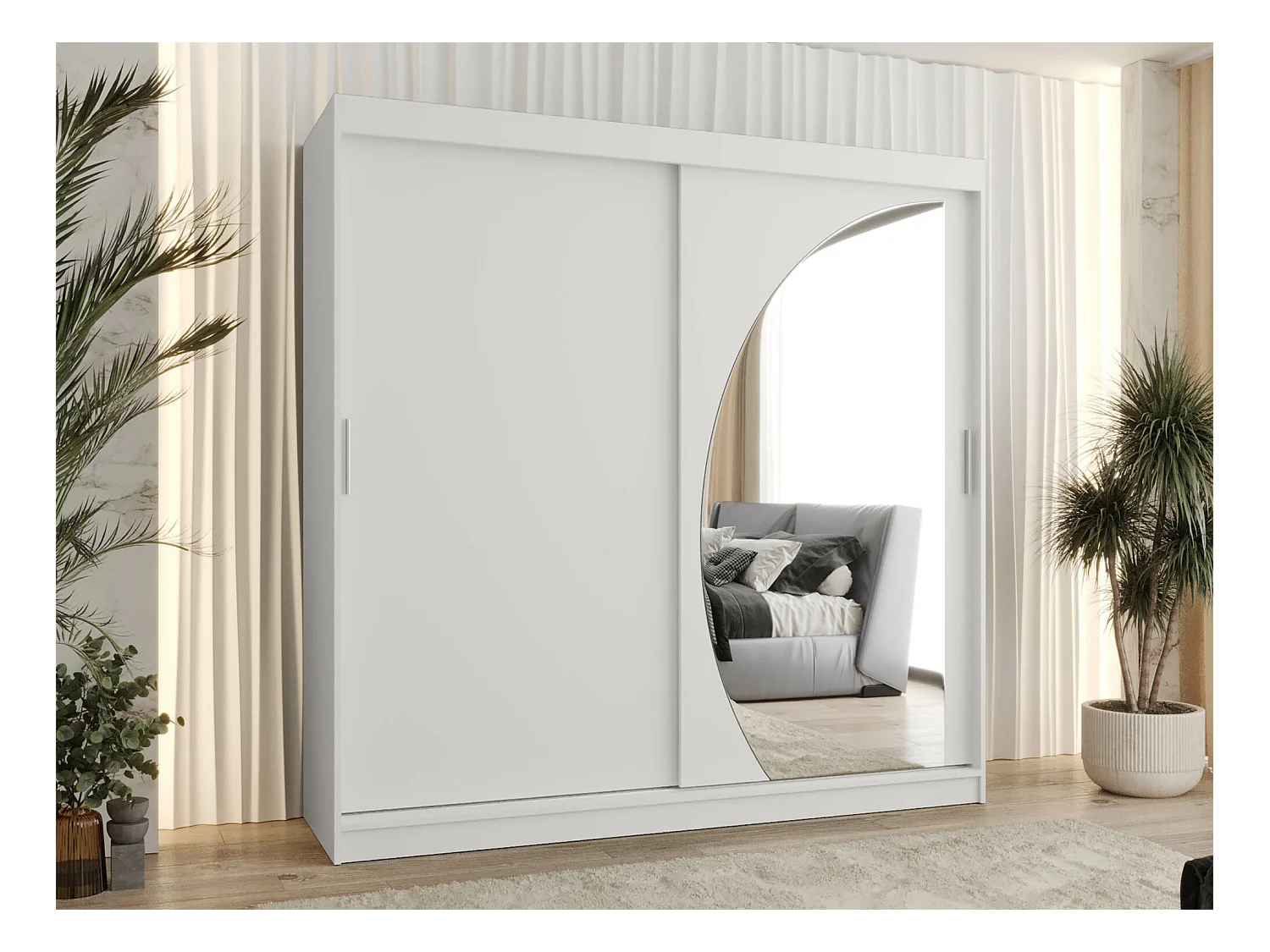 Armario Hartford 507, Blanco, 200x200x62cm, Puertas de armario: Correderas