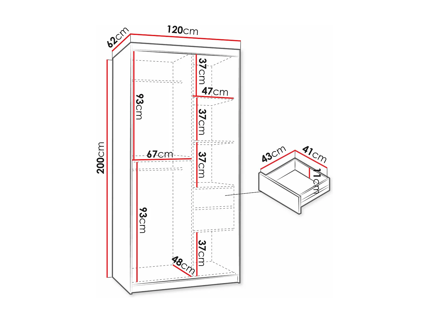 Armoire Hartford 504, Chêne Artisan, 200x120x62cm, Portes d'armoire: Coulissantes