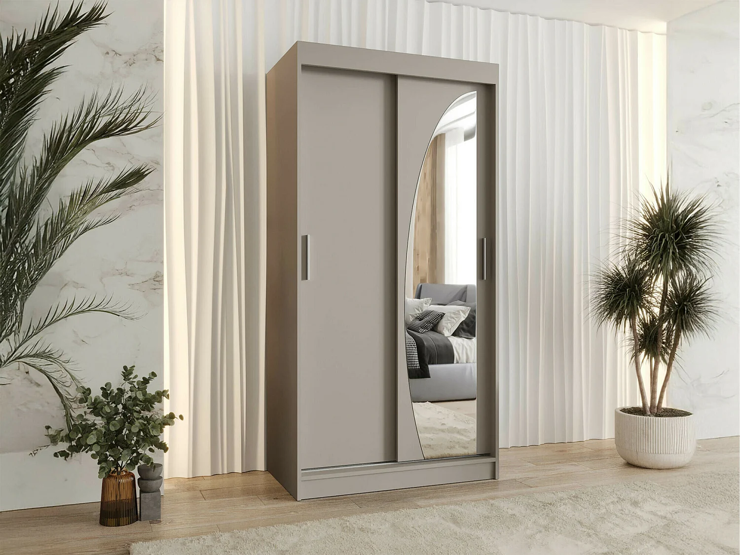 Armoire Hartford 498, Cachemire, 200x100x62cm, Portes d'armoire: Coulissantes