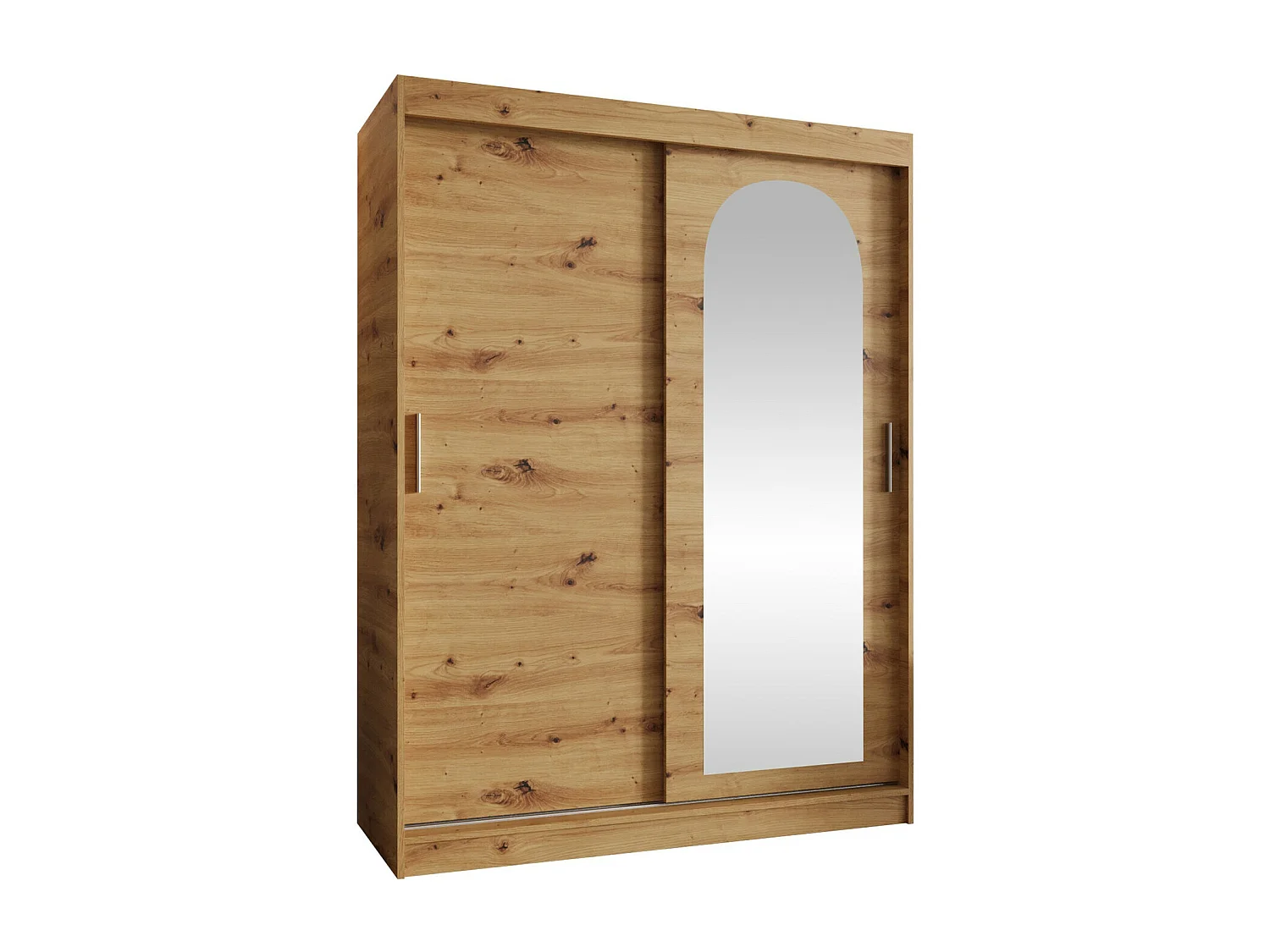 Armoire Hartford 502, Chêne Artisan, 200x150x62cm, Portes d'armoire: Coulissantes