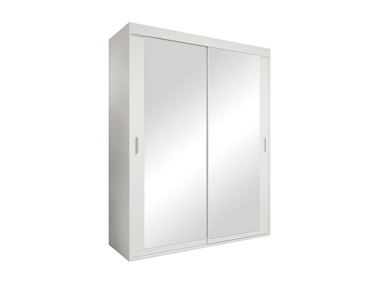 Armoire Apopka 103, Blanc, 205x160x60cm, Portes d'armoire: Coulissantes