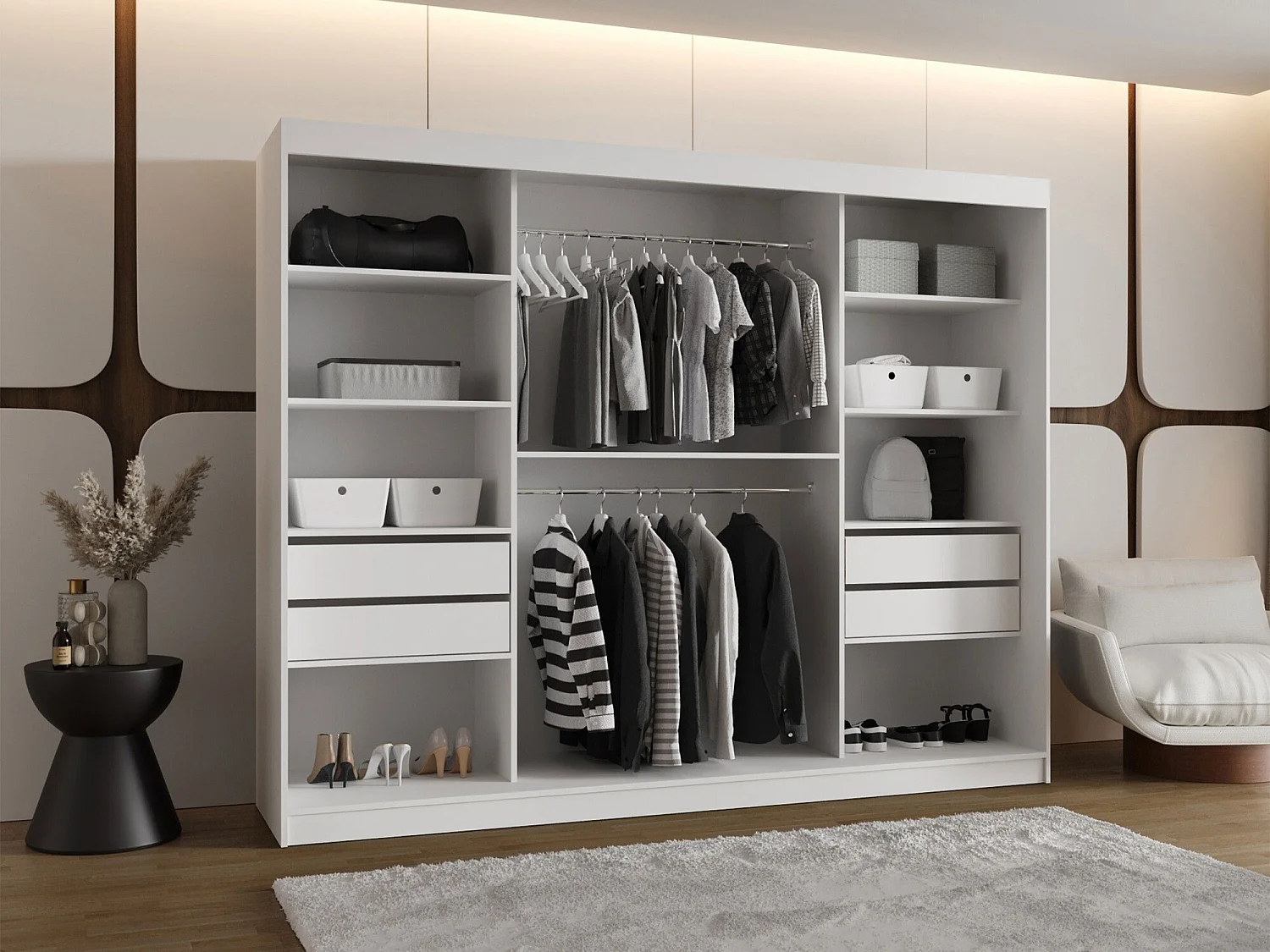 Armario Hartford 497, Roble Artisan, 200x250x62cm, Puertas de armario: Correderas