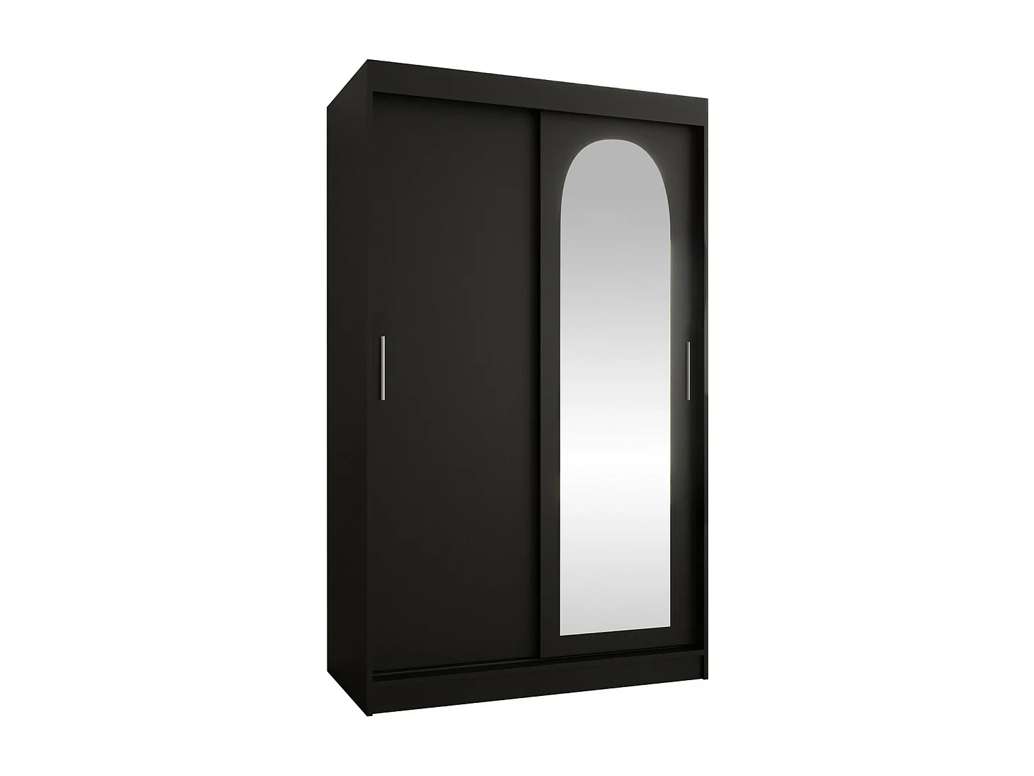 Armoire Hartford 504, Noir, 200x120x62cm, Portes d'armoire: Coulissantes
