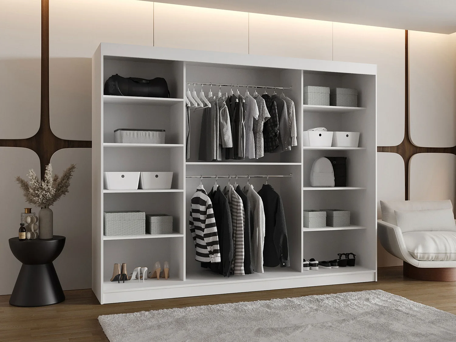 Armario Hartford 508, Roble Artisan, 200x250x62cm, Puertas de armario: Correderas