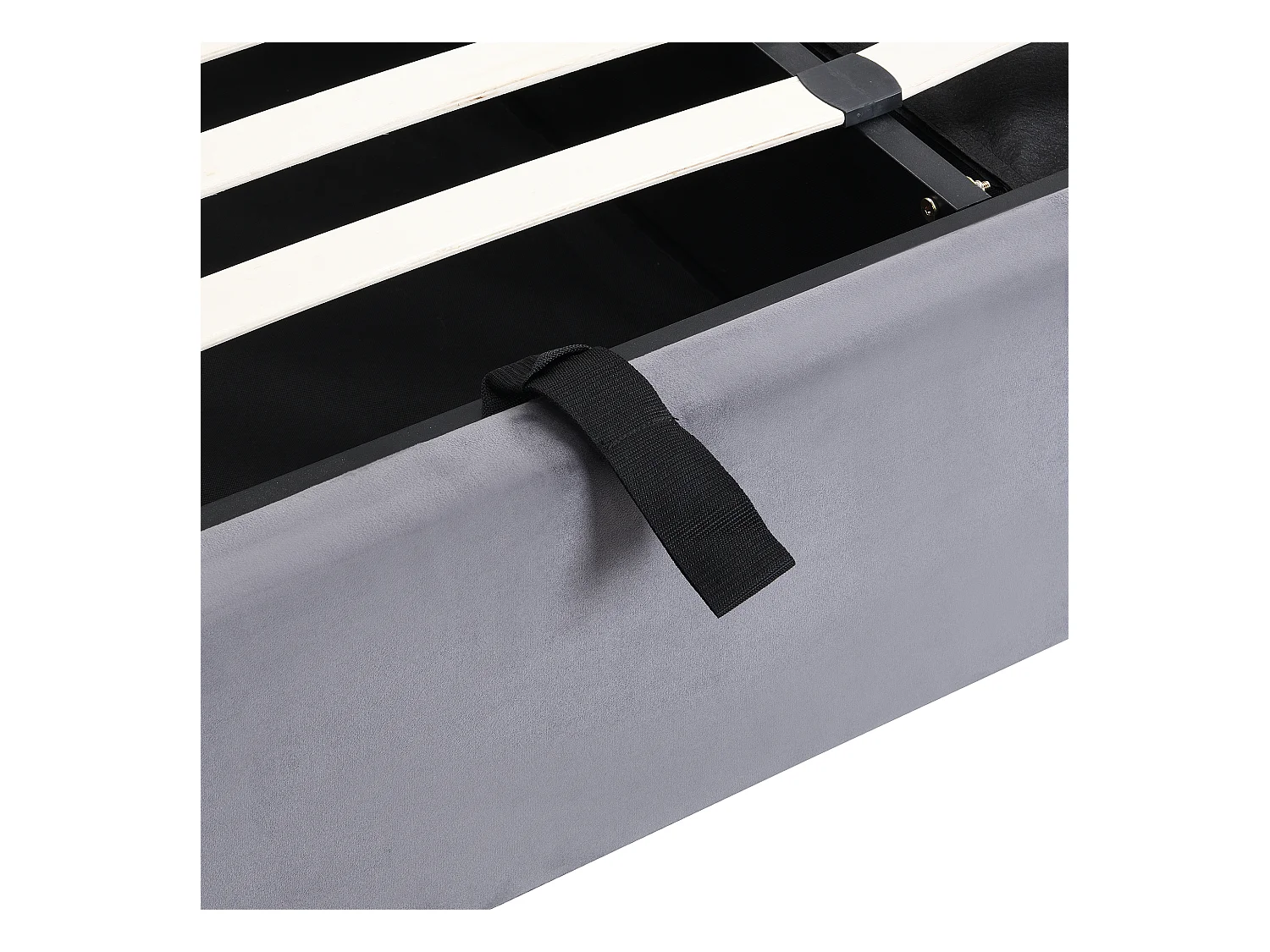 Lit coffre 180x200 cm - Lit adulte avec 3 tiroirs, coffres de rangement et tête de lit - Velours - Gris