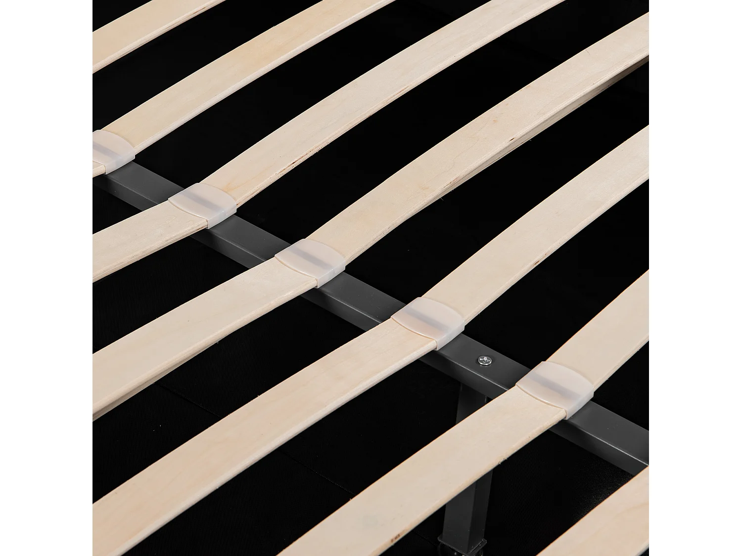 Lit coffre 160x200 cm - Lit adulte avec tête de lit réglable en hauteur - Style rayé - Velours - Beige