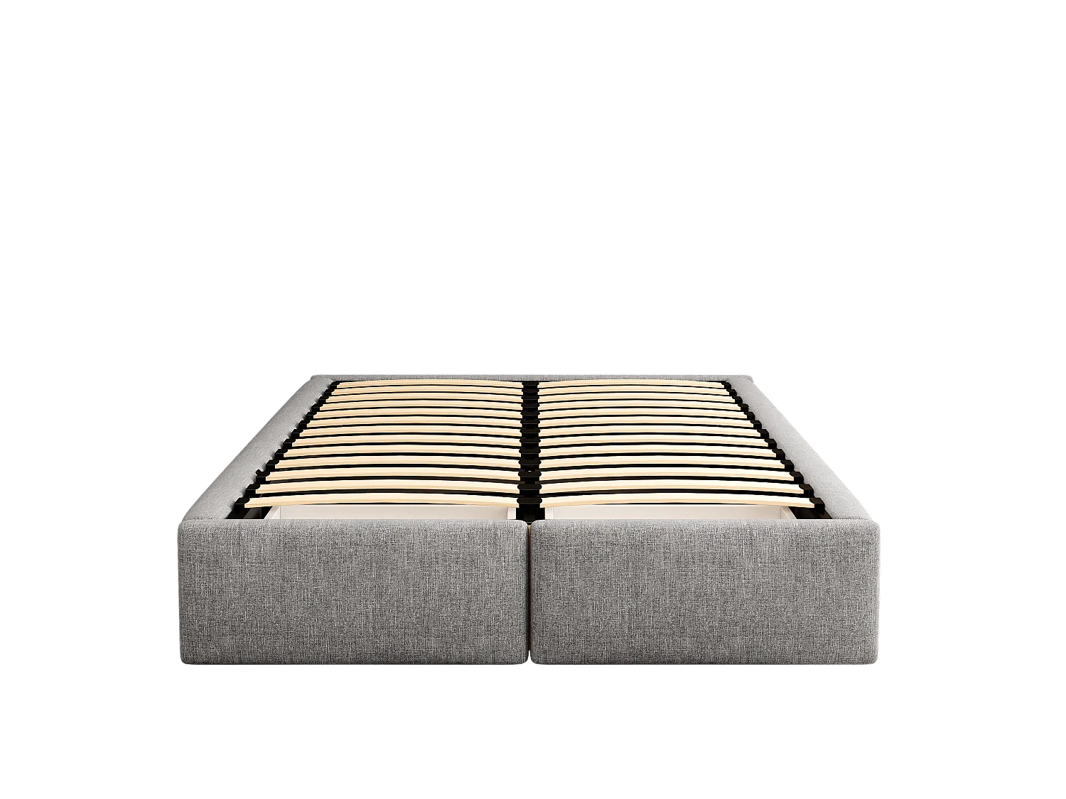 Lit coffre 140x200cm, lit adulte avec 2 tiroirs sans tête de lit, sans matelas, gris