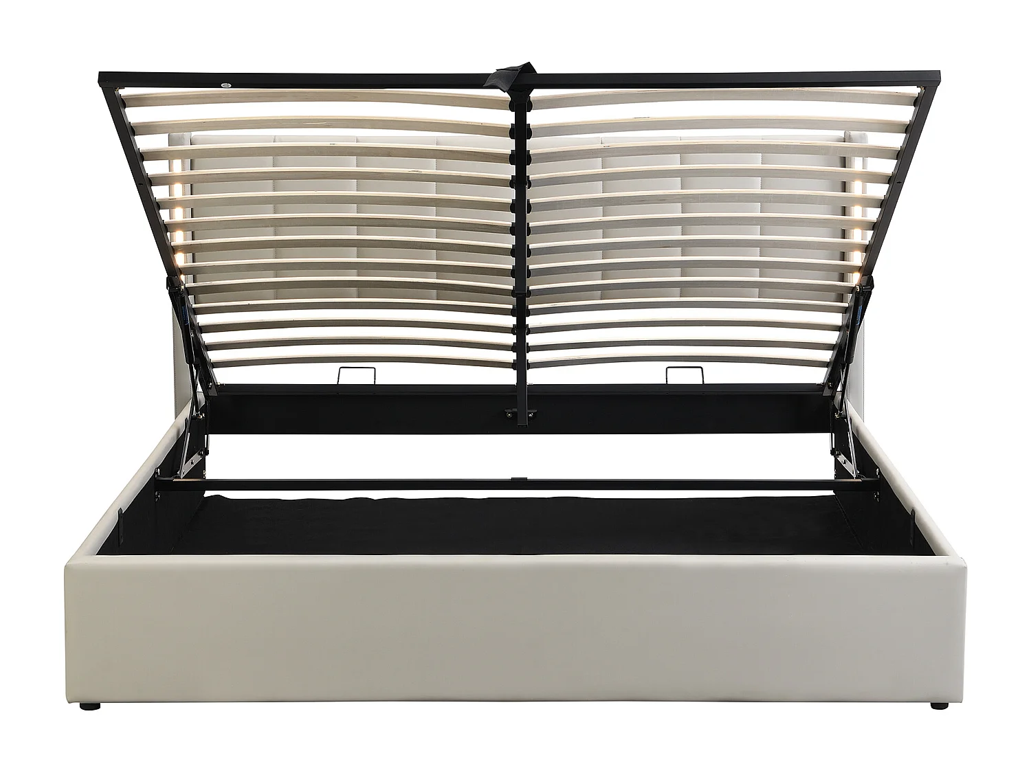 Cama contenedor 140x190 cm - cama acolchada con iluminación LED y puerto USB recargable - cabecero ajustable - PU - gris