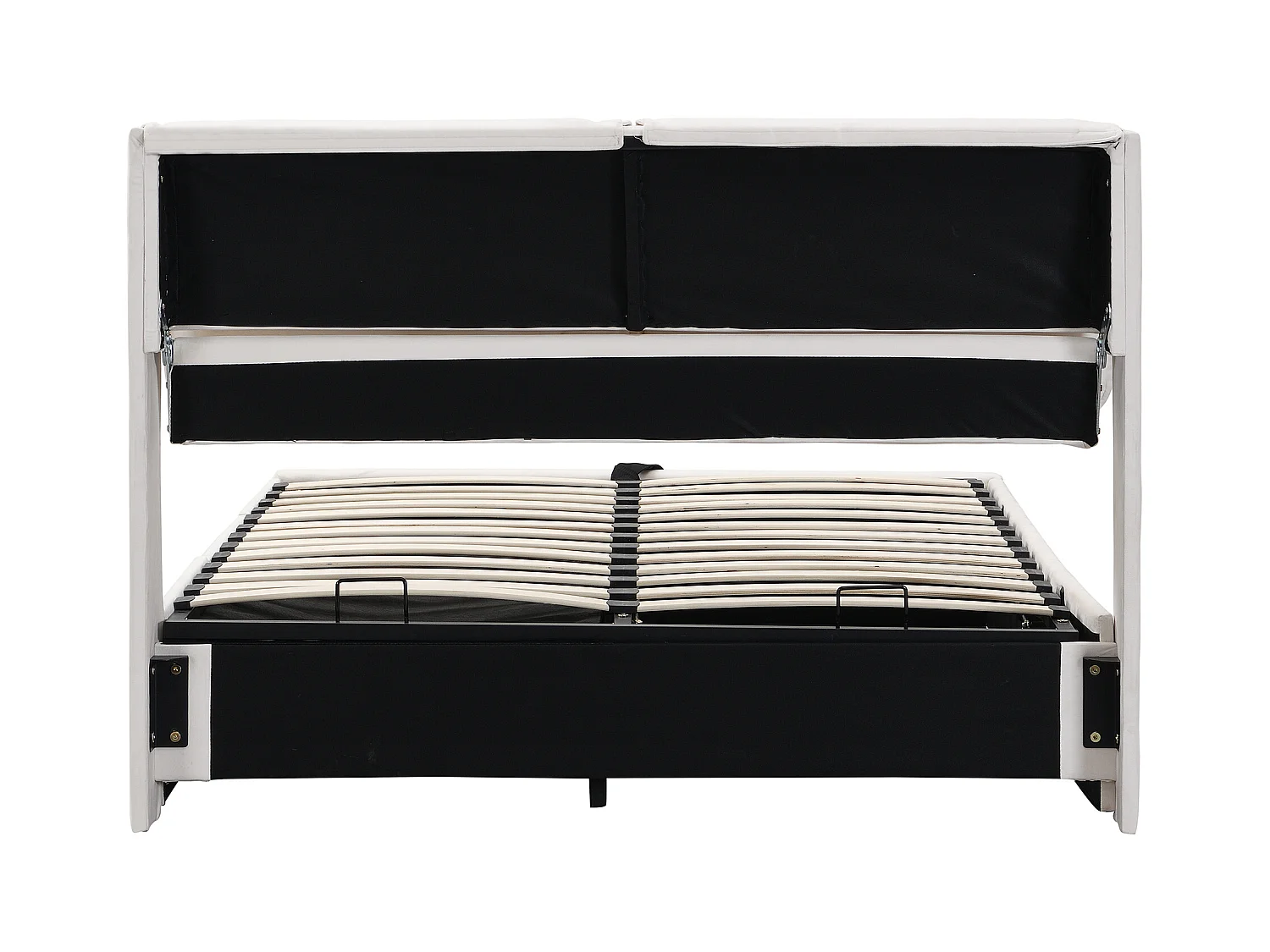 Cama con almacenaje 140x200 cm - cama acolchada con 3 cajones, cómodas y cabecero - terciopelo - beige