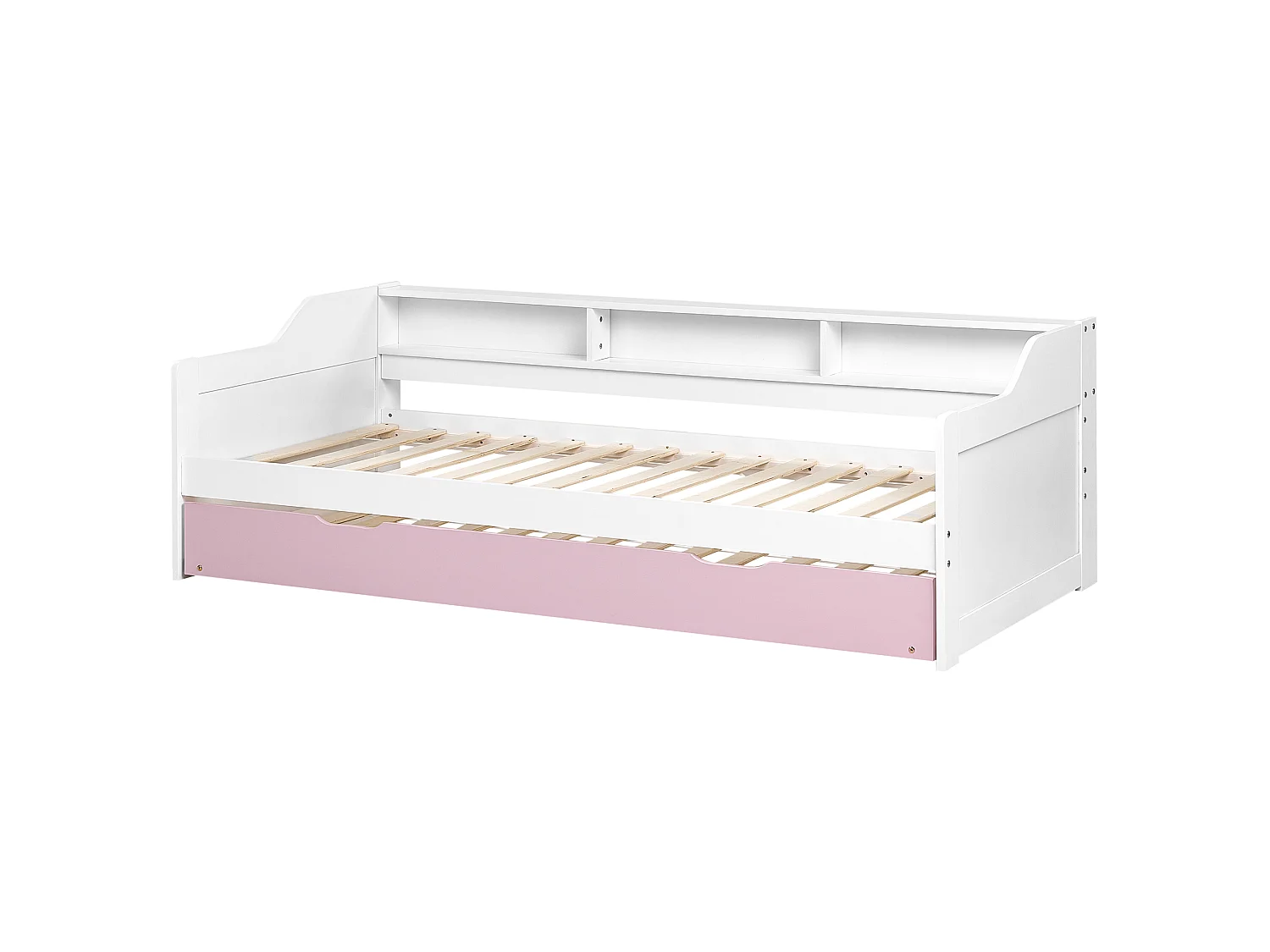 Lit gigogne Bois de pin EDERN 90 x 200 cm Rose