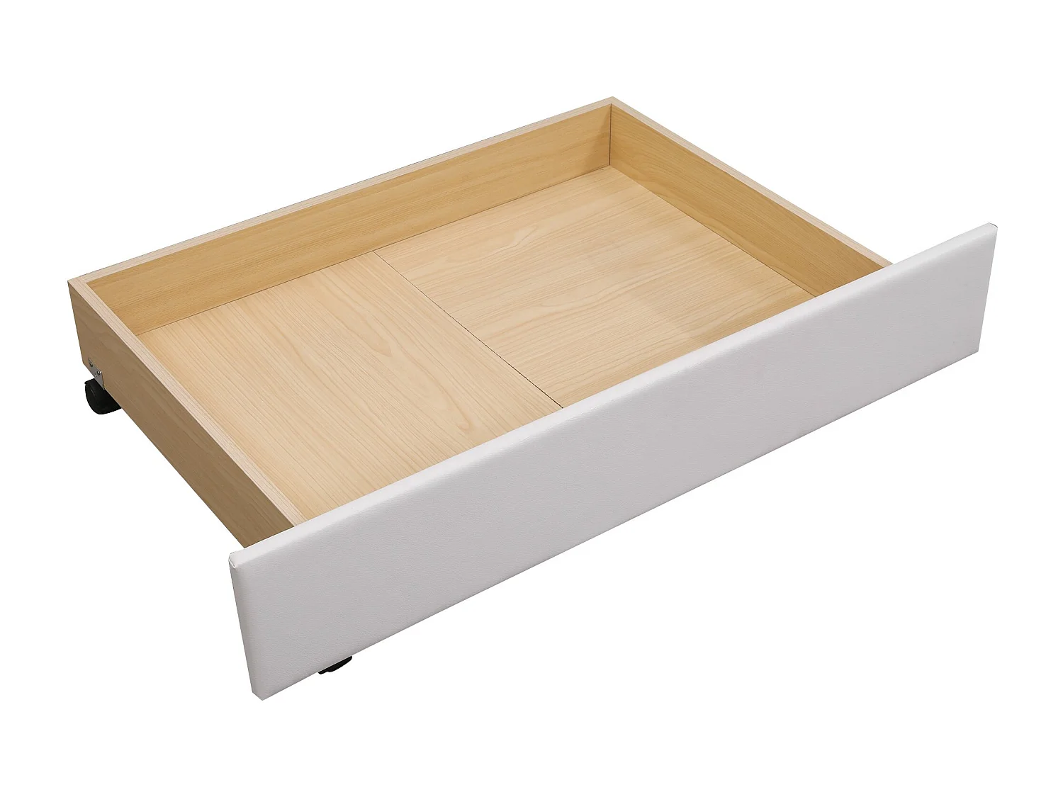 Lit adulte 140x200 cm - Lit ado avec 2 tiroirs - sommier à lattes bois - PU blanc