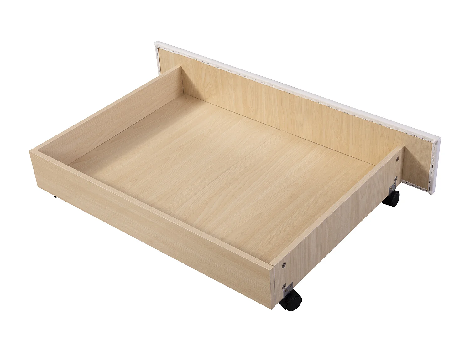 Lit adulte 180x200 cm - Lit double avec 2 tiroirs de rangement - sommier à lattes en bois - PU blanc