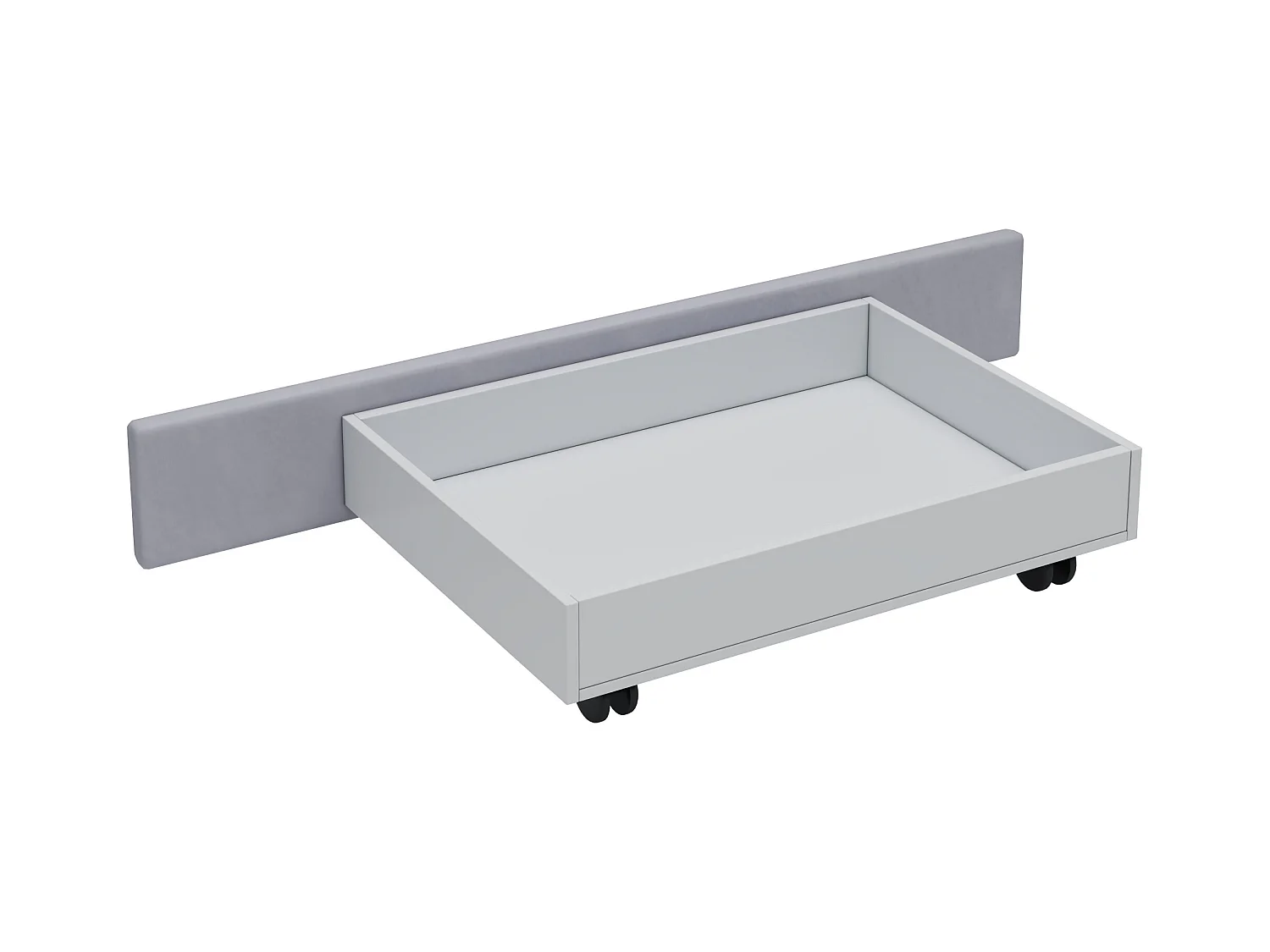 Lit adulte 180x200 cm - Lit avec 4 tiroirs et sommier à lattes - éclairage LED - velours gris