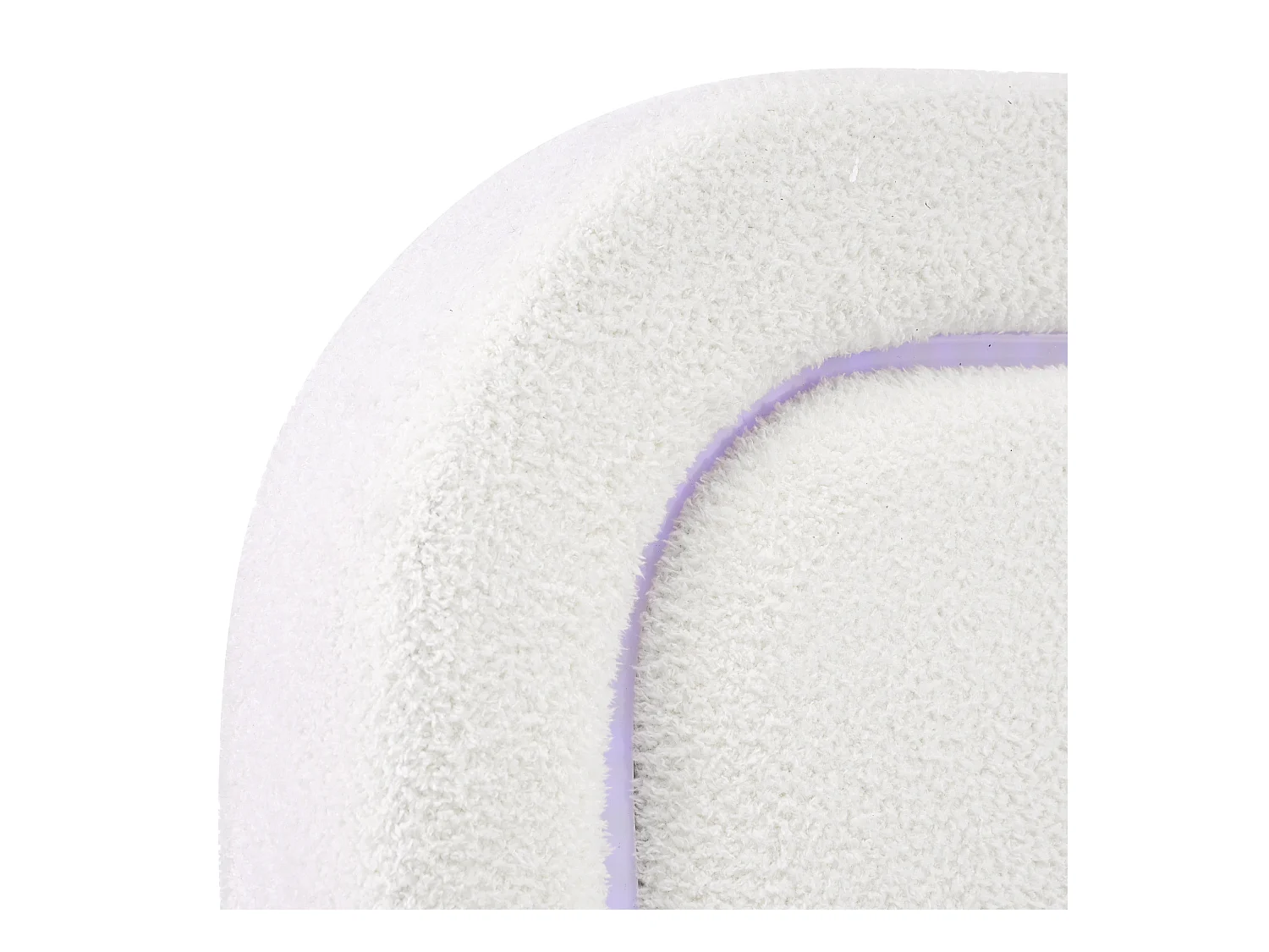 Lit adulte 160x200 cm - Lit double avec LED et recharge USB - tête de lit réglable - tissu Sherpa blanc