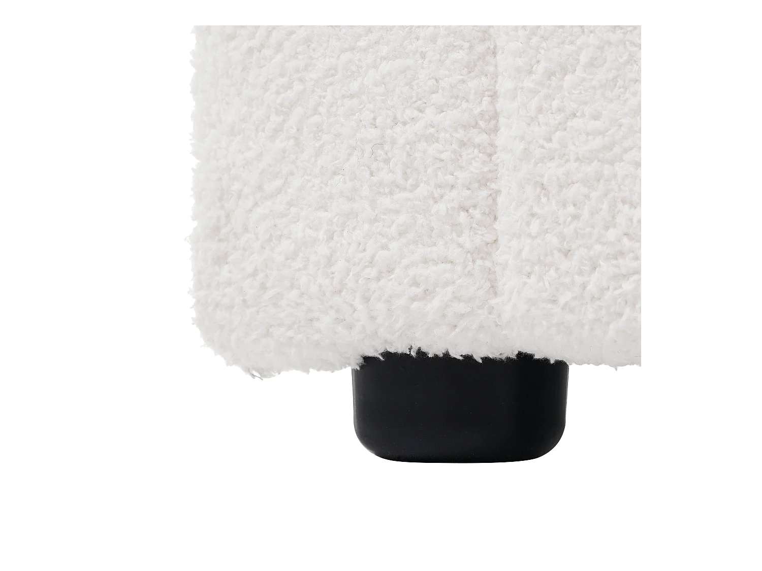 Lit adulte 160x200 cm - Lit double avec LED et recharge USB - tête de lit réglable - tissu Sherpa blanc