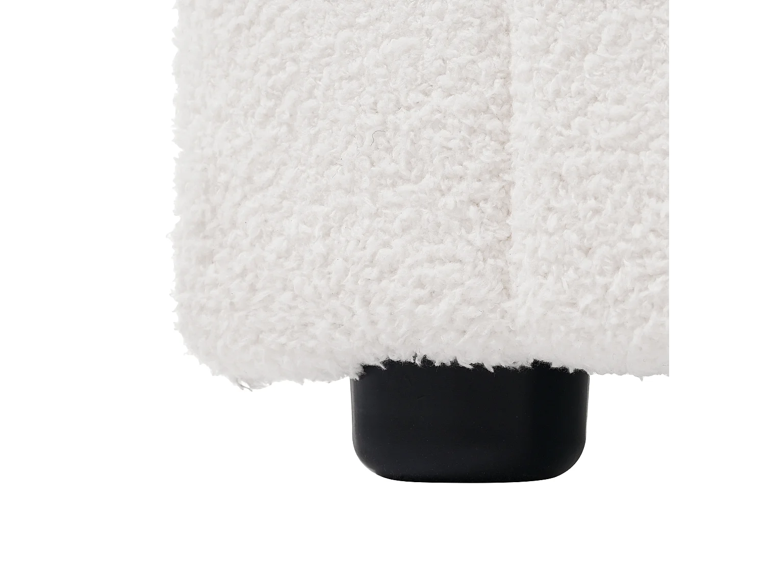 Lit adulte 160x200 cm - Lit double avec LED et recharge USB - tête de lit réglable - tissu Sherpa blanc