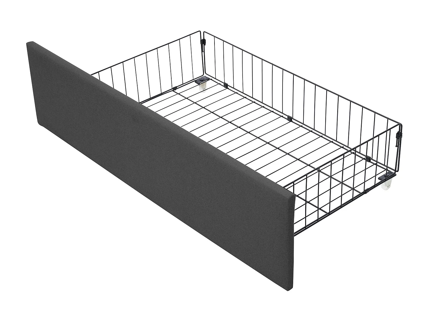 Lit adulte 140x200 cm - Lit double avec 4 tiroirs et tête de lit réglable - Éclairage LED - gris