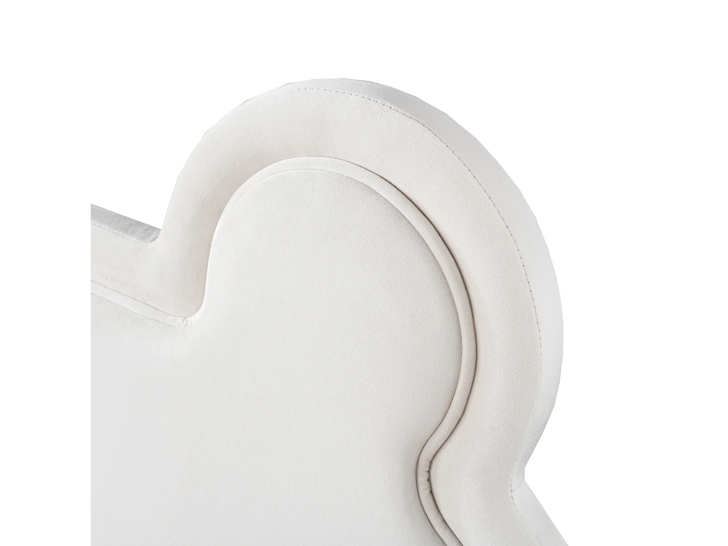 Lit enfant 140x200 cm - Lit double avec sommier à lattes - Velours blanc - Tête de lit capitonnée