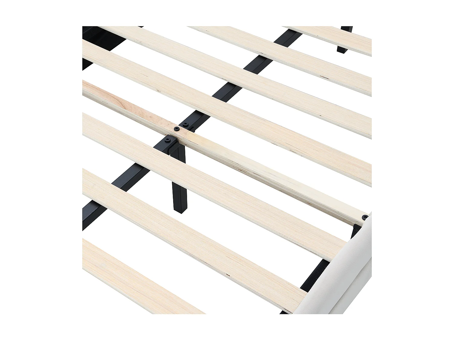 Lit simple 90x200 cm - Lit enfant avec tête de lit nuage et bande lumineuse LED - velours beige