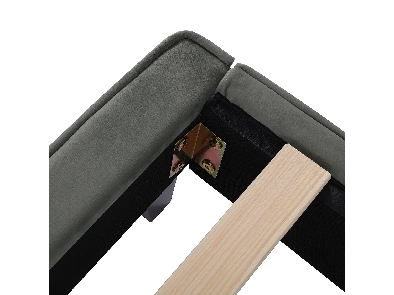 Letto imbottito 140x200 cm - Letto per adulti con rete a doghe in legno e testiera imbottita - velluto grigio