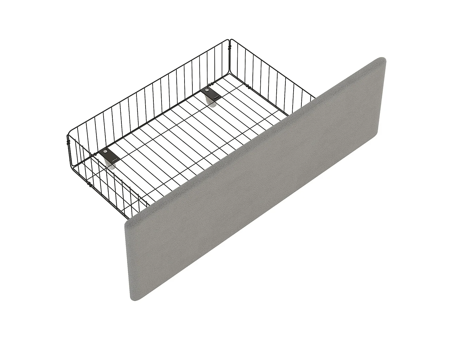 Lit double 140x200 cm - Lit adulte avec 4 tiroirs et tête de lit réglable - velours gris