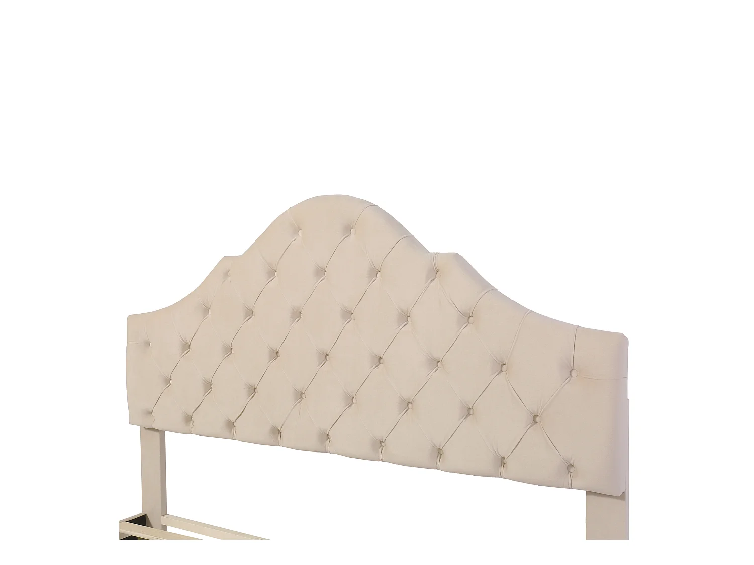 Lit adulte 140x190 cm - Lit ado avec tête de lit réglable et sommier à lattes - velours beige