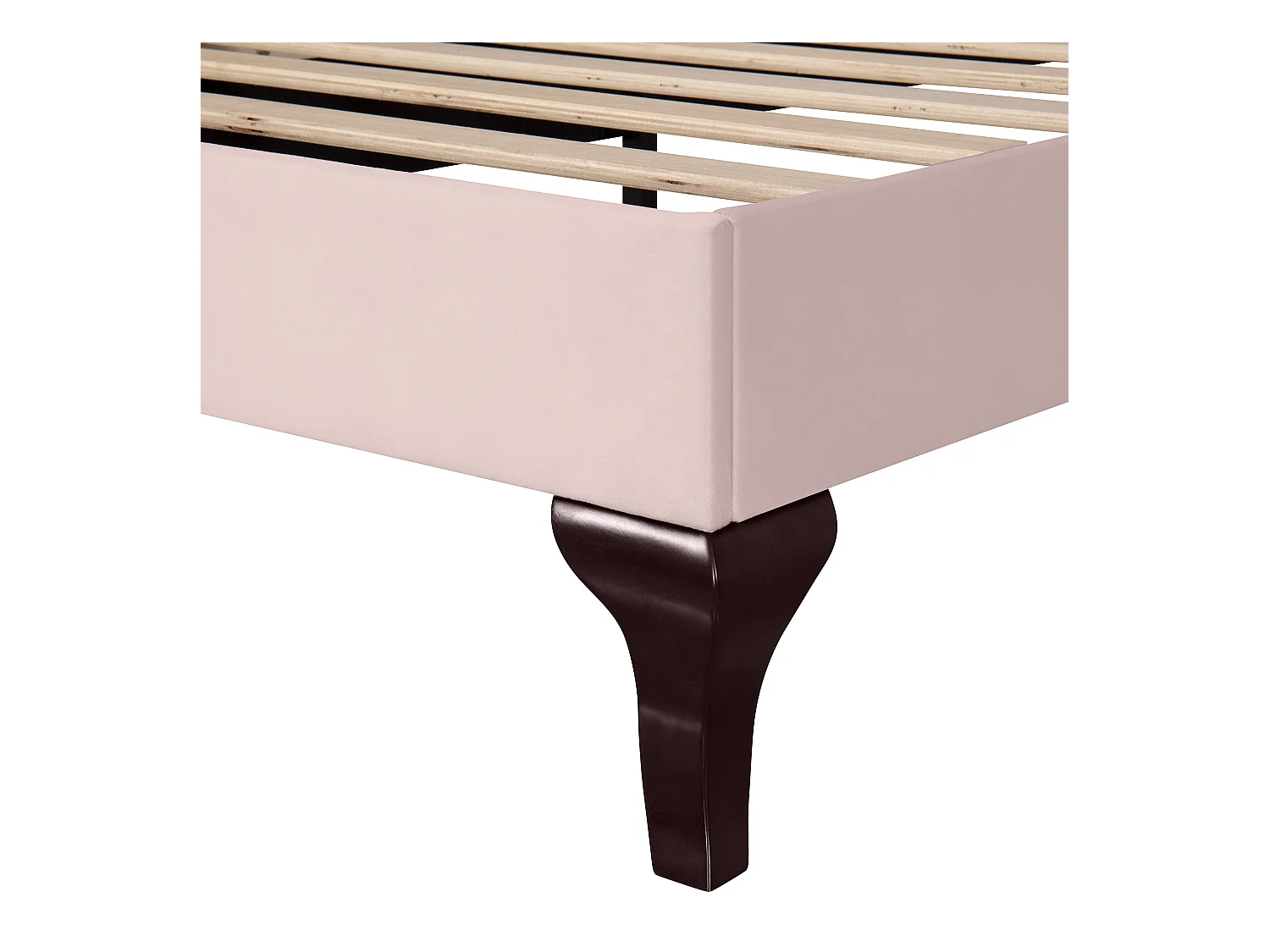 Lit simple 90x200 cm - Lit ado avec tête de lit réglable et sommier à lattes - velours rose