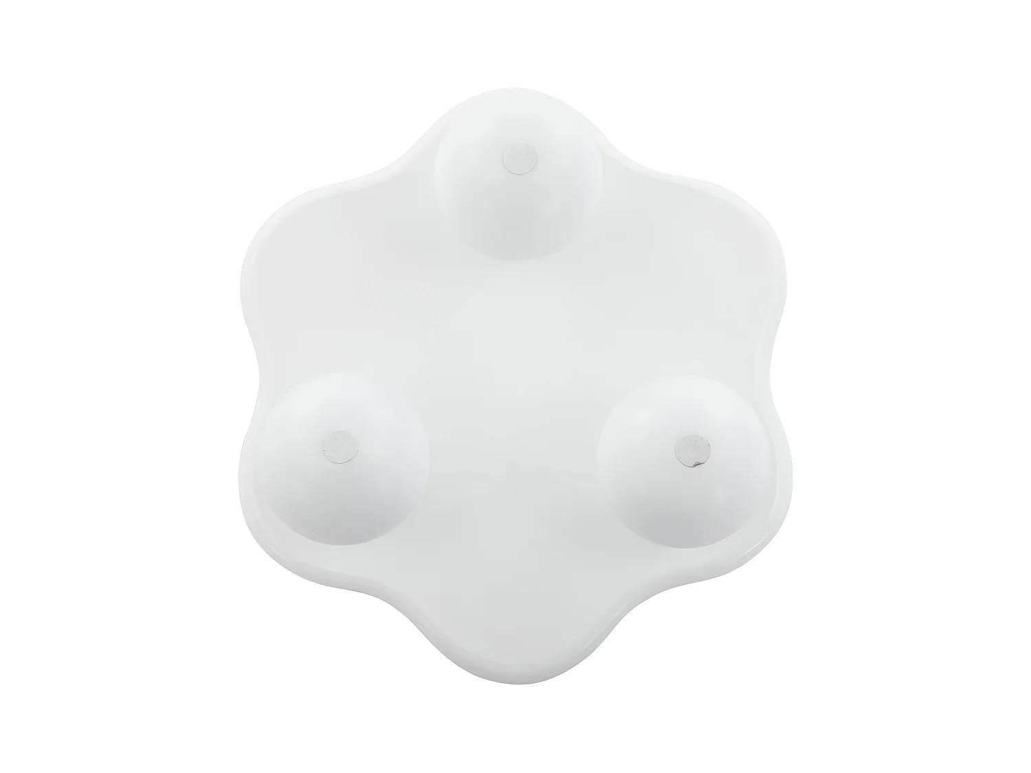 Table basse 80x72x32cm en forme de fleur avec 3 pieds épais, MDF, corps en blanc laqué