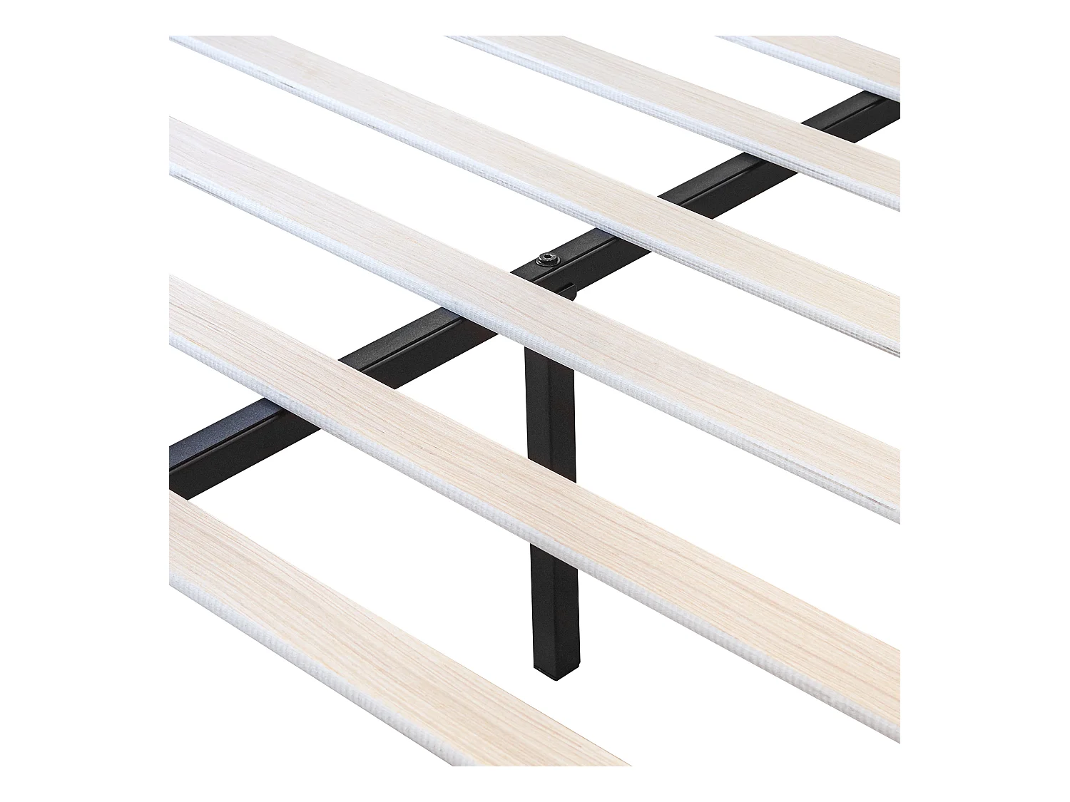 Lit adulte 140x190 cm - Lit double avec tête de lit et sommier à lattes en bois - velours beige