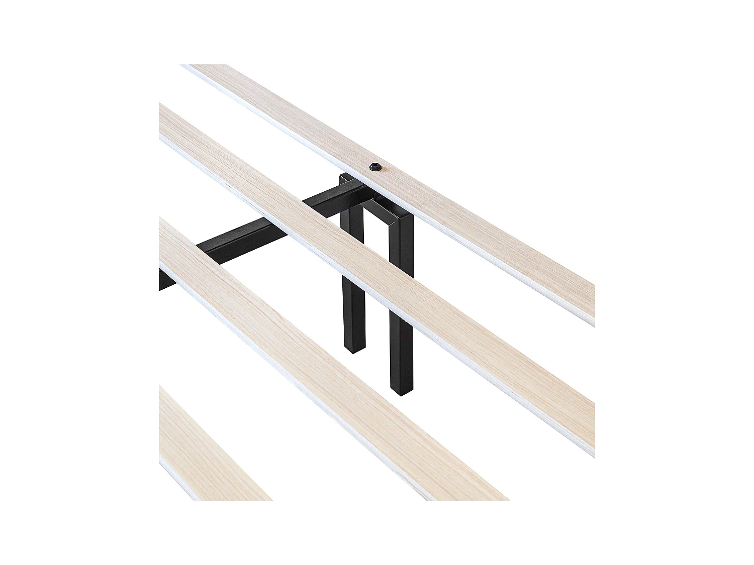 Lit adulte 140x190 cm - Lit double avec tête de lit et sommier à lattes en bois - velours beige