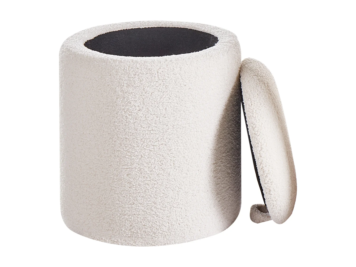 Set di 2 pouf contenitore BEREA Bouclé Bianco sporco 30/40 cm 30/40 cm 37/46 cm