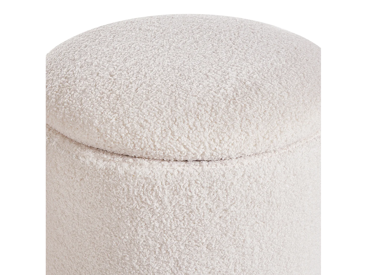 Lot de 2 poufs avec rangement BEREA Bouclé Blanc cassé